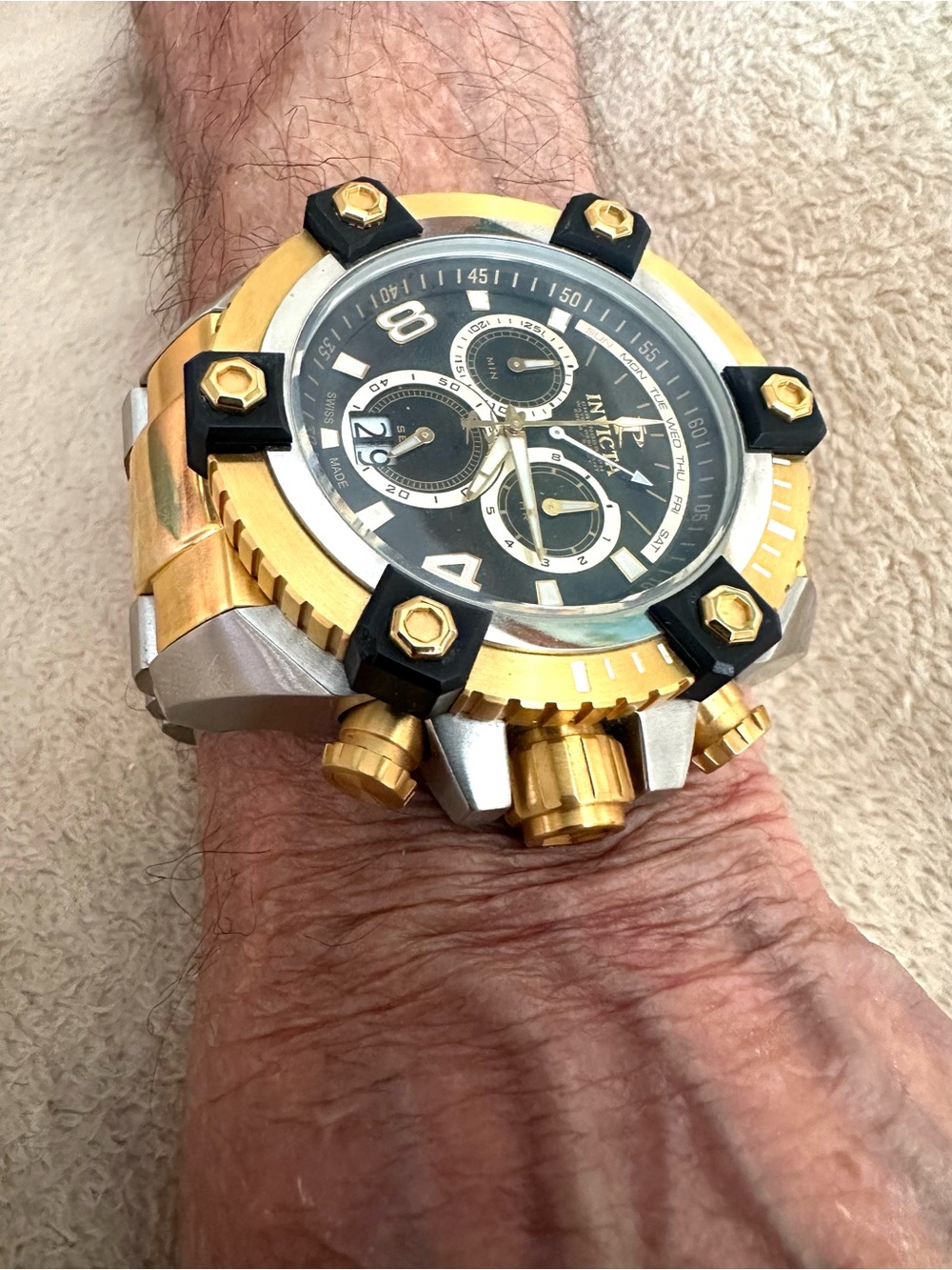 Invicta 0337 Reserve Arsenal Watch Swiss Quartz Chronograph Luxury Huge 56MM